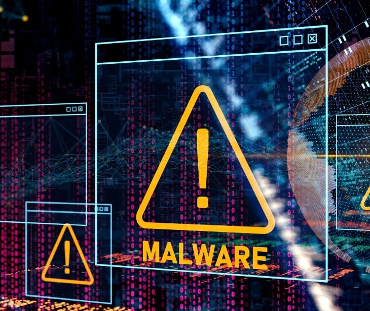 Image of a warning sign on a computer that says 