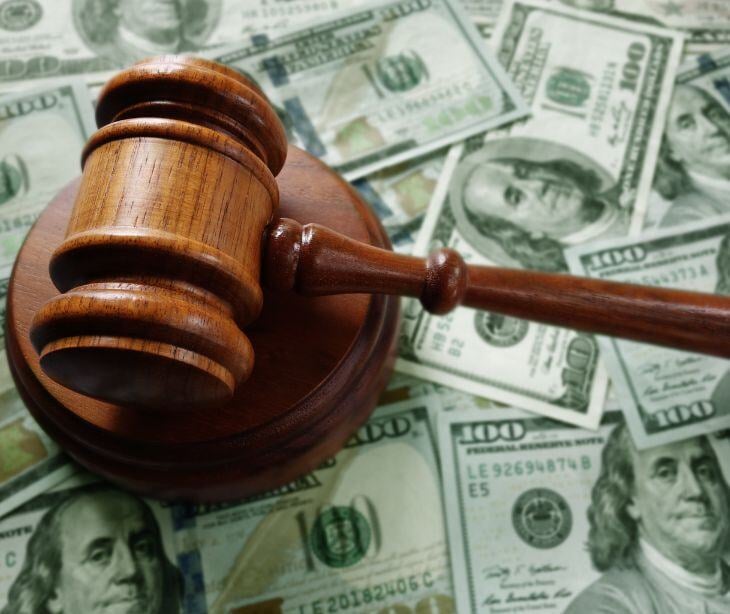 law gavel over money