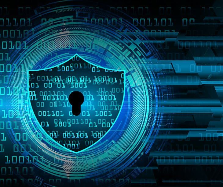 blue digital security shield