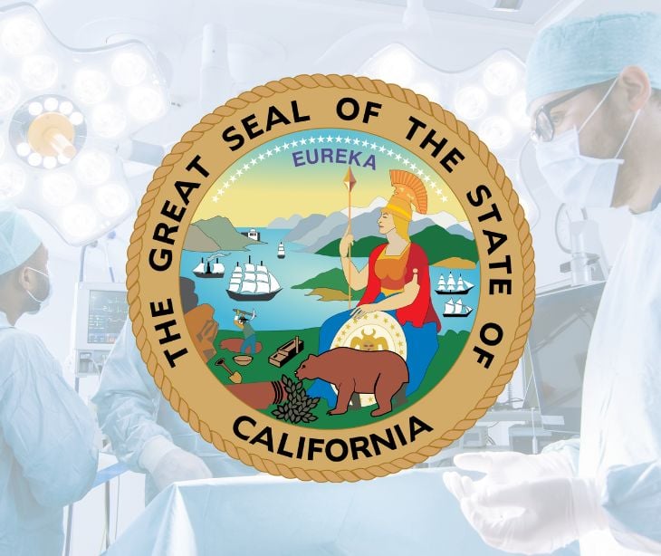 california seal over medical background