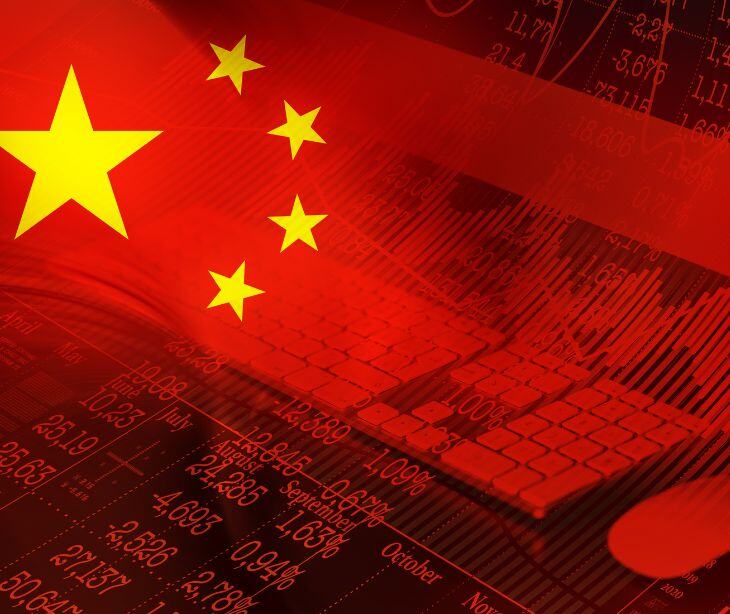 china flag over keyboard