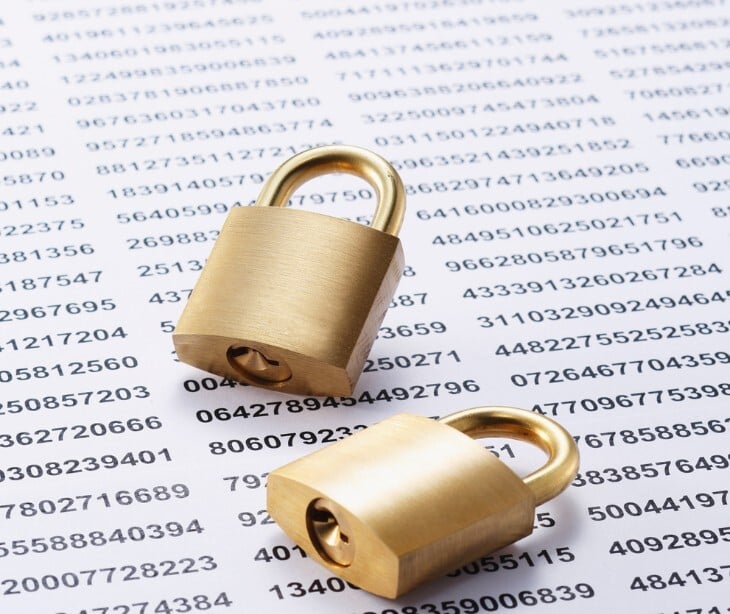 Image of a lock on top of numbers. 