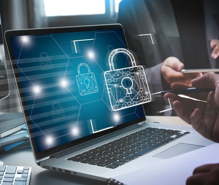 Image of a computer with a lock icon overlayed.
