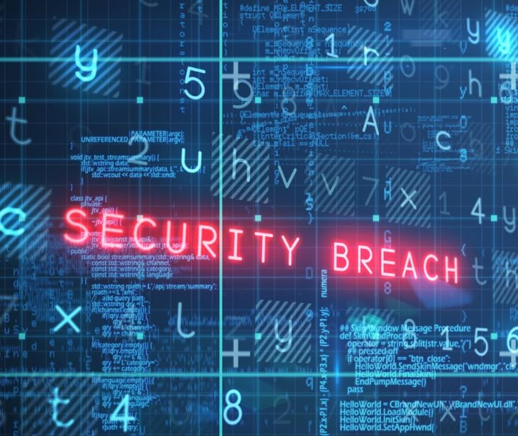 security breach digital text