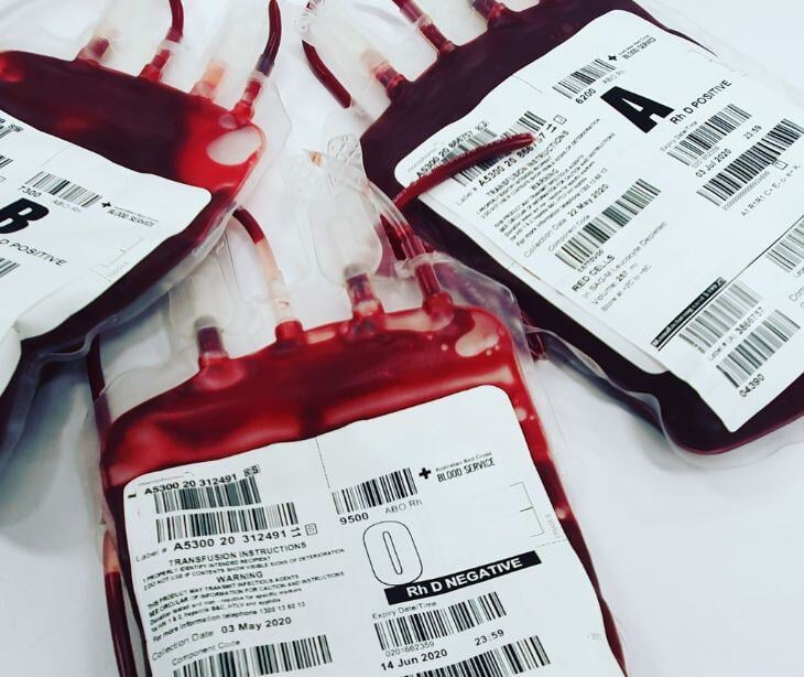 blood supply bags with barcode