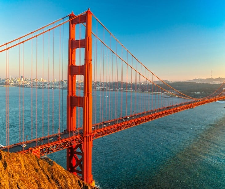 Image of the Golden Gate bridge. 