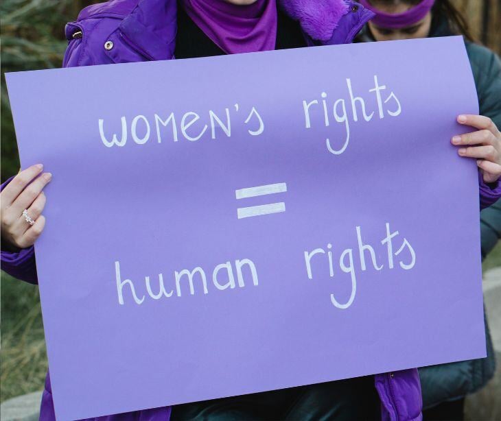 womens rights = human rights protest sign