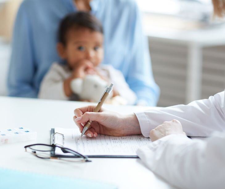 child at doctors office