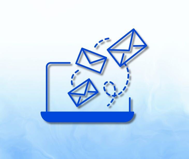 floating email icons