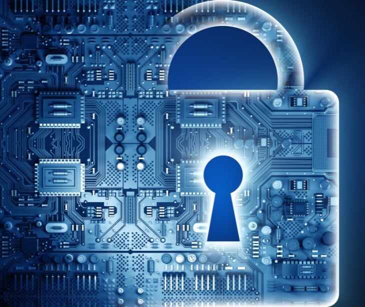 Image of large lock with keyhole. 