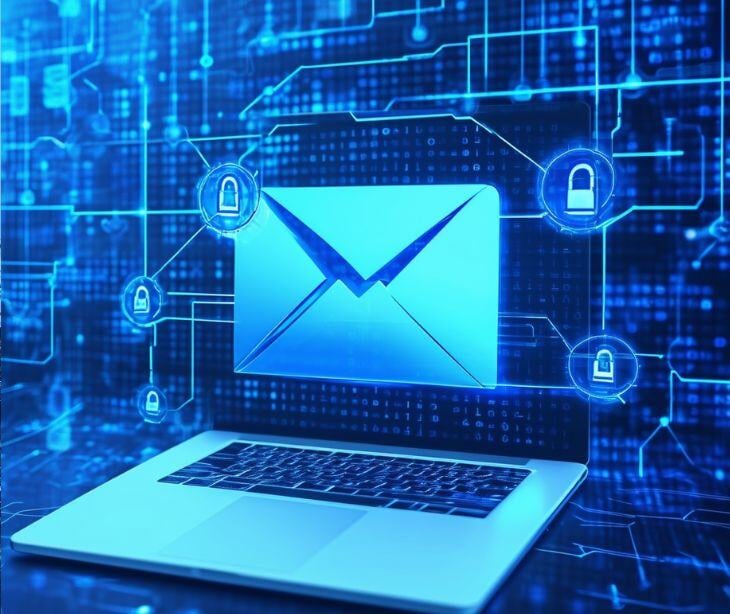 blue digital email icon