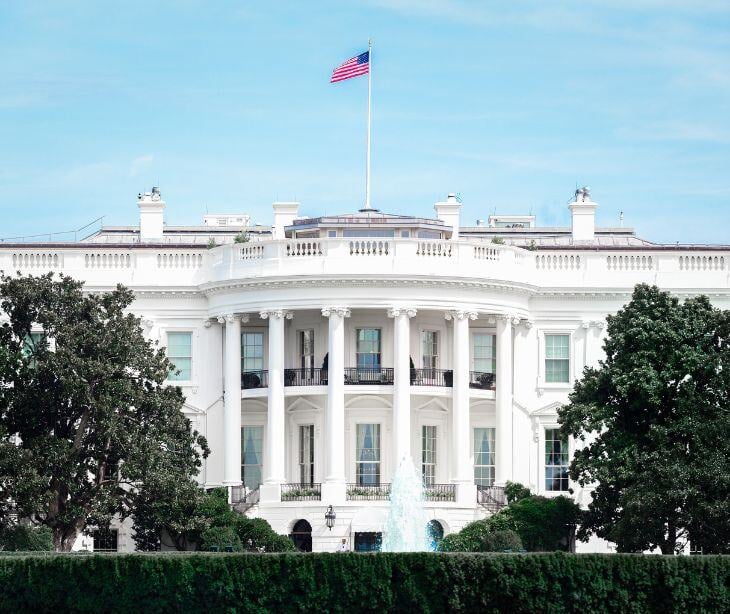 exterior shot of US White House