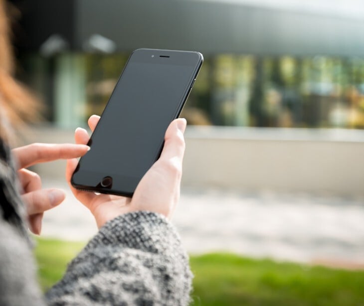 smartphone in hand