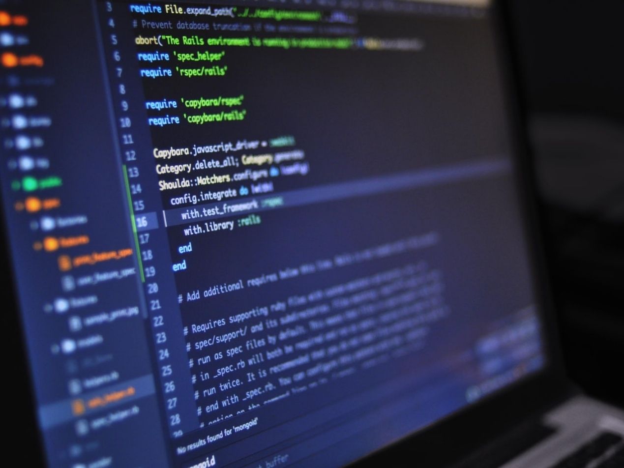 data code on computer screen