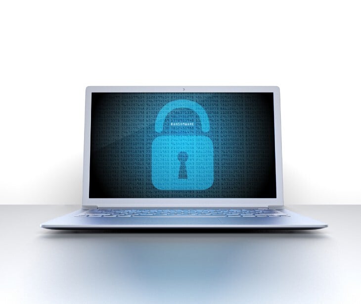 Image of a computer with a lock overlayed. 