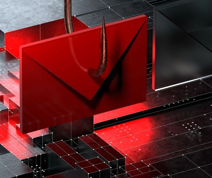 red email icon with fish hook