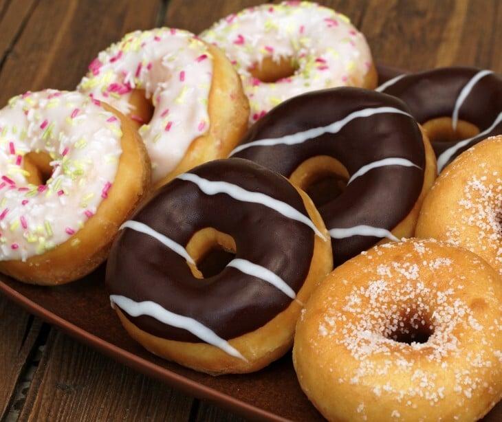 Image of donuts on a plate. 