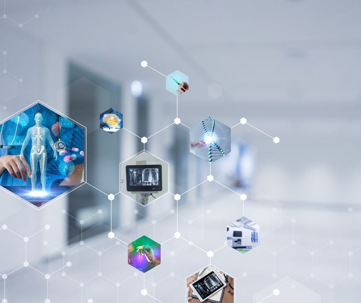 floating digital health icons