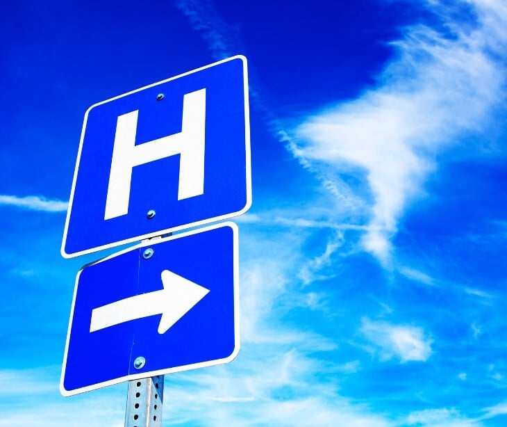 Image of a hospital sign.