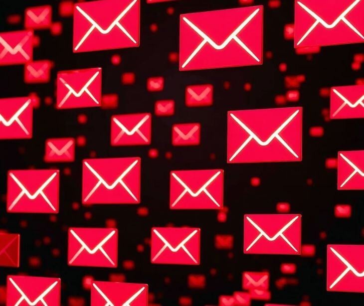 red digital email icons