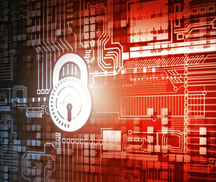 red digital lock