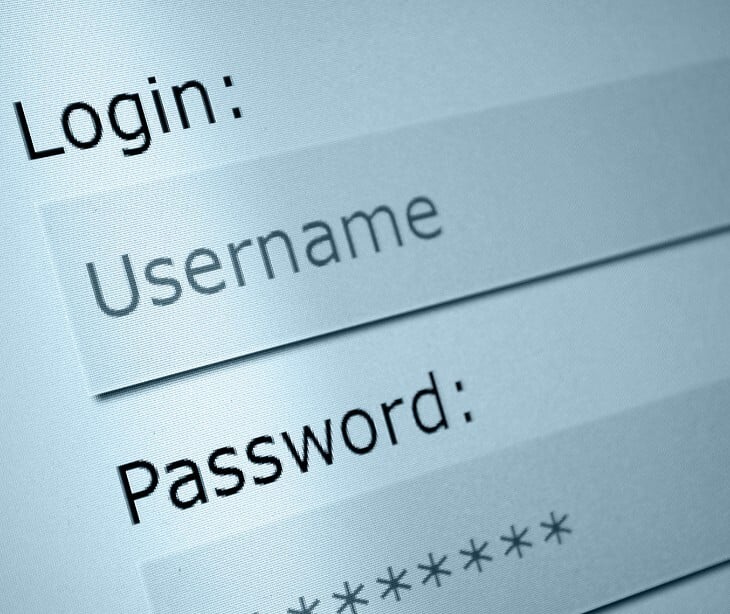 Image of a login page. 