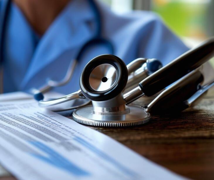 stethoscope on paperwork