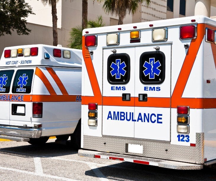 Image of ambulance for article about Operations disrupted at Frederick Health Hospital after cyber attack