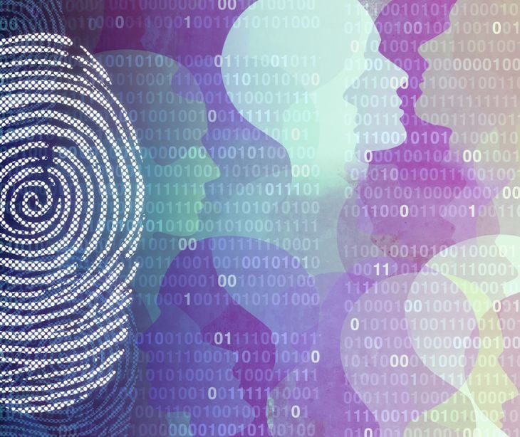 fingerprint with data and digital heads