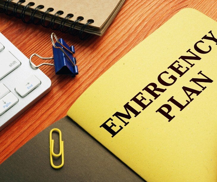 Image of yellow folder for blog about Developing an emergency response plan for downtime operations