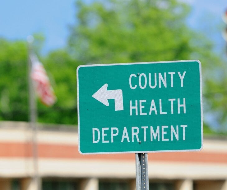 Image of sign for health department for blog about Are state, county, or local health departments required to comply with the Privacy Rule?