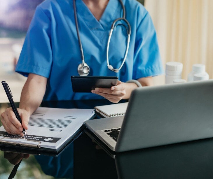 Image of healthcare practicioner taking notes for blog about The impact of maternal care on mental health 