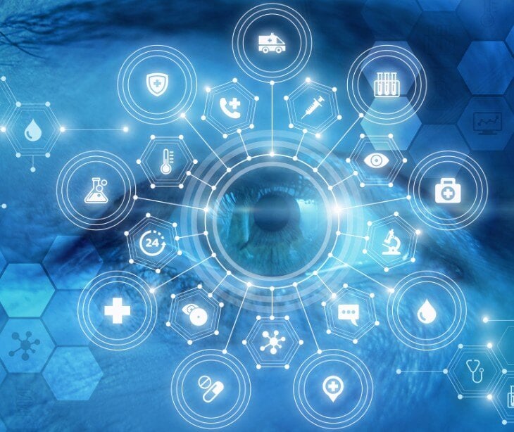 Image of different types of data, including health, for blog about What are de-identification forms?