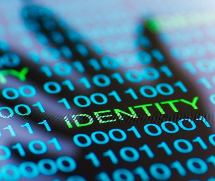 identity text on computer