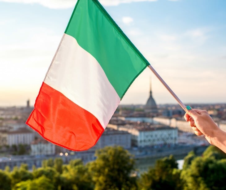 Image of the Italian flag. 