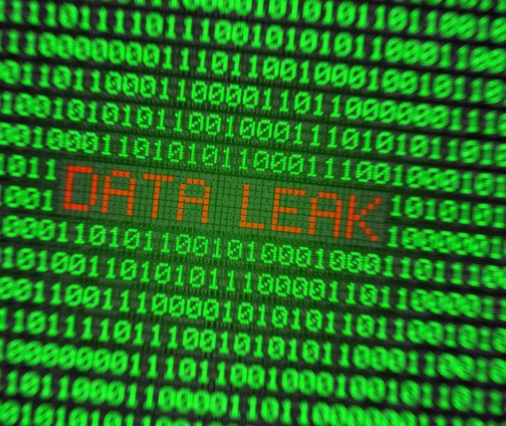 green computer data with text data leak