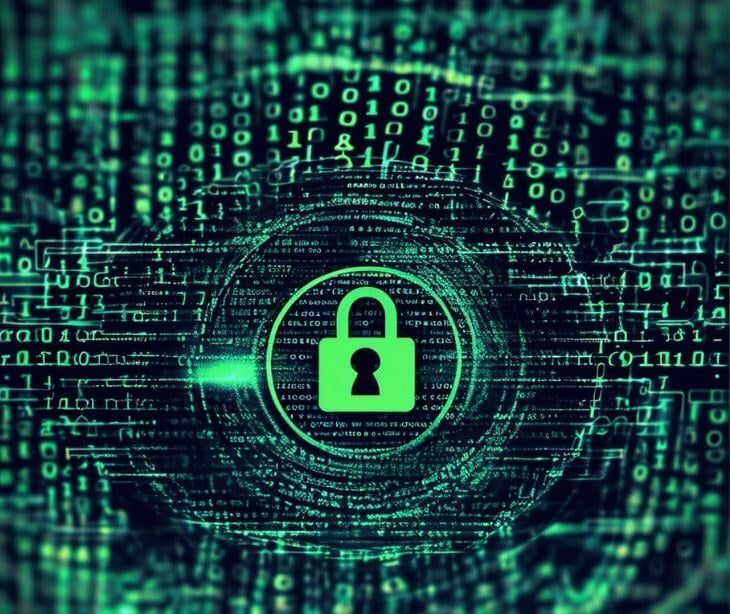 green digital security lock