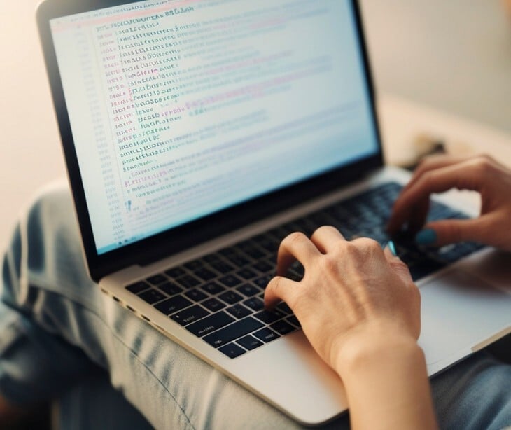 Image of someone typing a code onto a computer. 