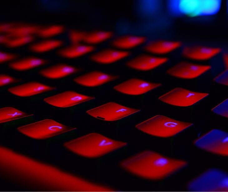 red computer keys