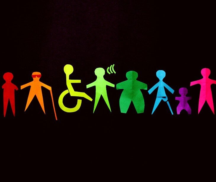 Image of different stick figures to represent disabilities.
