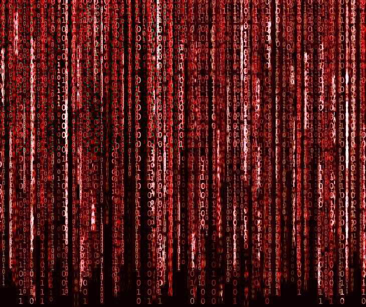 red computer data lines