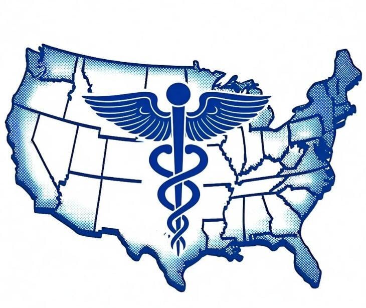 united states with medical symbol