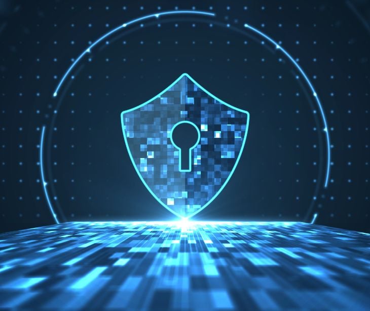 blue digital shield