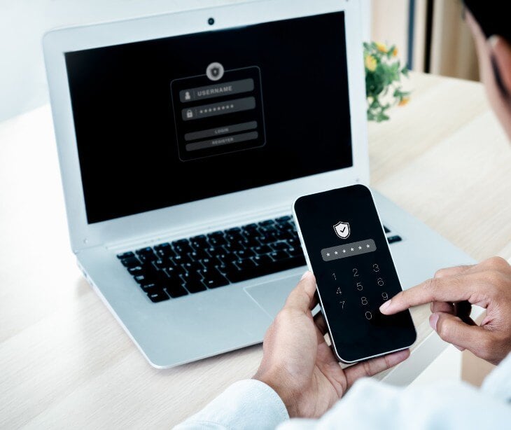Image of someone using an authentication app.