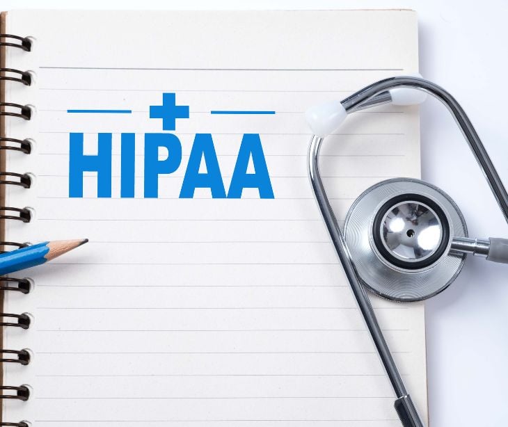 HIPAA on a notepad with stethoscope